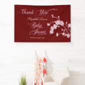 Sakura Cherry Blossoms Babydusche Burgund Banner (InSitu)