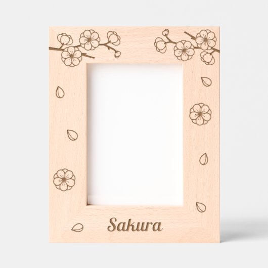 Sakura Cherry Blossoms Individuelle Name 12x18 Geätzte Rahmen (Vorderseite)