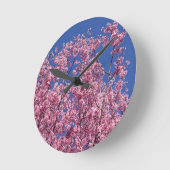 Sakura Cherry Blossoms Into The Blue Runde Wanduhr (Winkel)