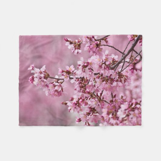 Sakura Cherry blüht pastellrosa Schichten Fleecedecke (Vorderseite (Horizontal))