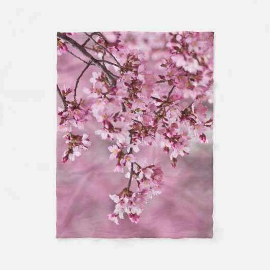 Sakura Cherry blüht pastellrosa Schichten Fleecedecke (Vorderseite)