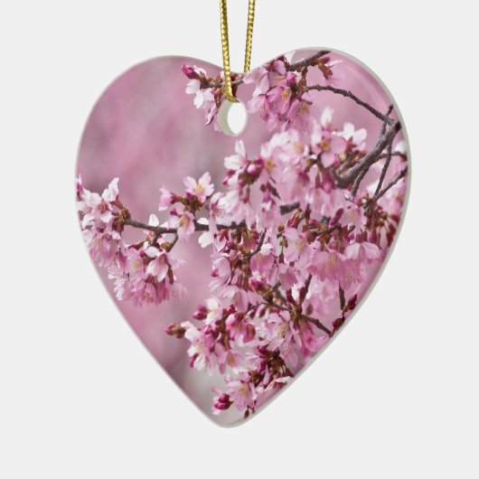 Sakura Cherry blüht pastellrosa Schichten Keramik Ornament (Links)
