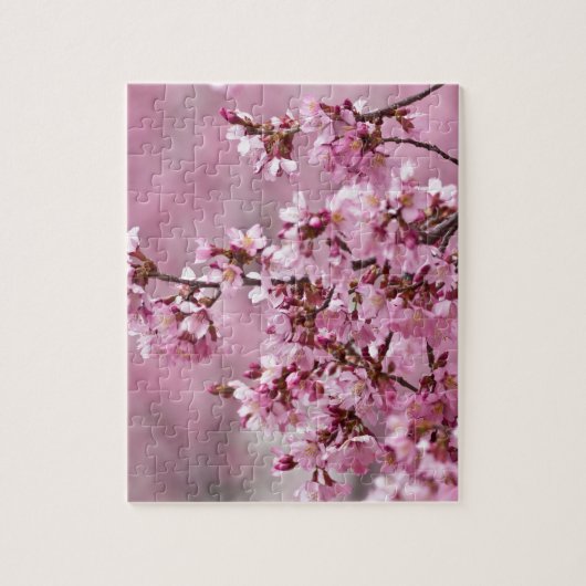 Sakura Cherry blüht pastellrosa Schichten Puzzle (Vertikal)