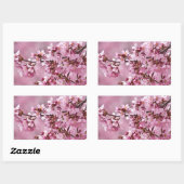 Sakura Cherry blüht pastellrosa Schichten Rechteckiger Aufkleber (Blatt)