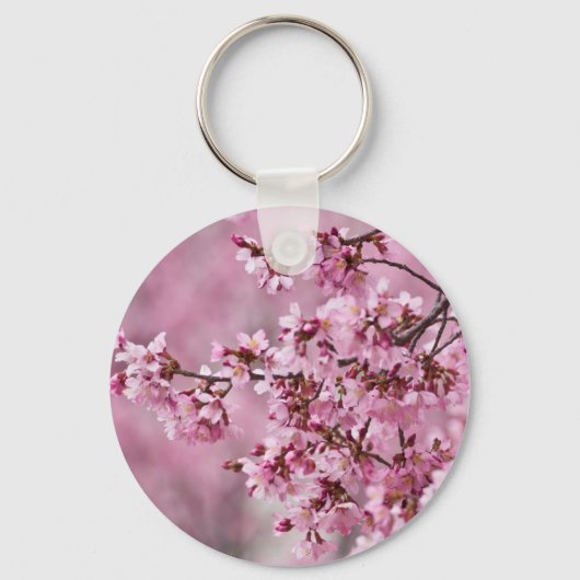 Sakura Cherry blüht pastellrosa Schichten Schlüsselanhänger (Vorderseite)