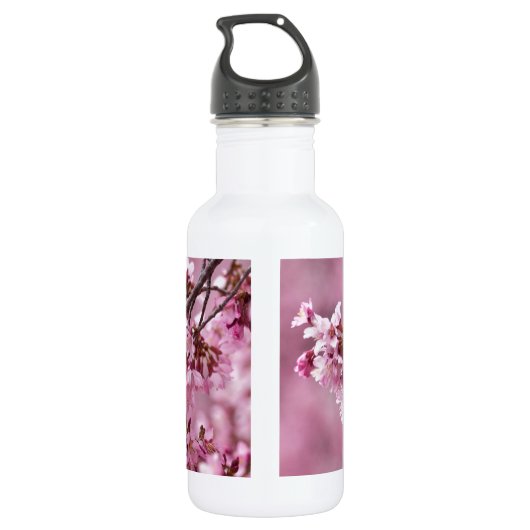 Sakura Cherry blüht pastellrosa Schichten Trinkflasche (Rückseite)