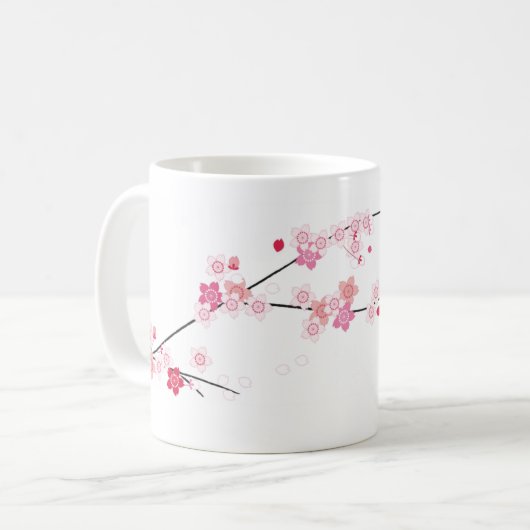 Sakura Cherry Blüten Kaffeemaschine Tasse (Vorderseite Links)