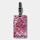 Sakura Cherry Blüten Rote Stars Gepäckanhänger (Vorderseite vertikal)