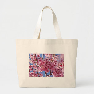Sakura Cherry Blüten Rote Stars Jumbo Stoffbeutel