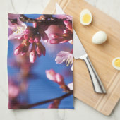 Sakura Cherry Blüten Touch Blue Handtuch (Viertel Falte)