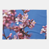 Sakura Cherry Blüten Touch Blue Handtuch (Horizontal)