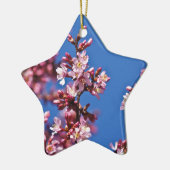 Sakura Cherry Blüten Touch Blue Keramikornament (Links)