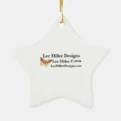 Sakura Cherry Blüten Touch Blue Keramikornament (Hinten)