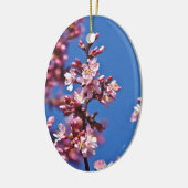 Sakura Cherry Blüten Touch Blue Keramikornament (Links)