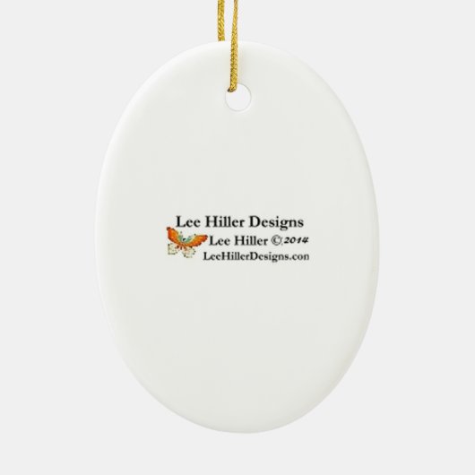 Sakura Cherry Blüten Touch Blue Keramikornament (Hinten)