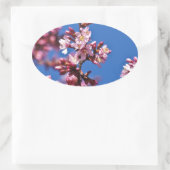 Sakura Cherry Blüten Touch Blue Ovaler Aufkleber (Tasche)