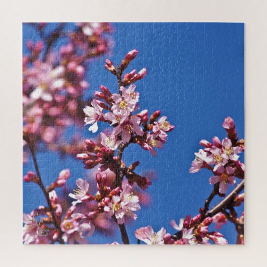 Sakura Cherry Blüten Touch Blue Puzzle (Vertikal)