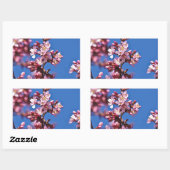 Sakura Cherry Blüten Touch Blue Rechteckiger Aufkleber (Blatt)