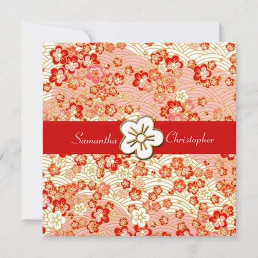 Sakura Chirimen Hochzeit Einladung (Vorderseite)