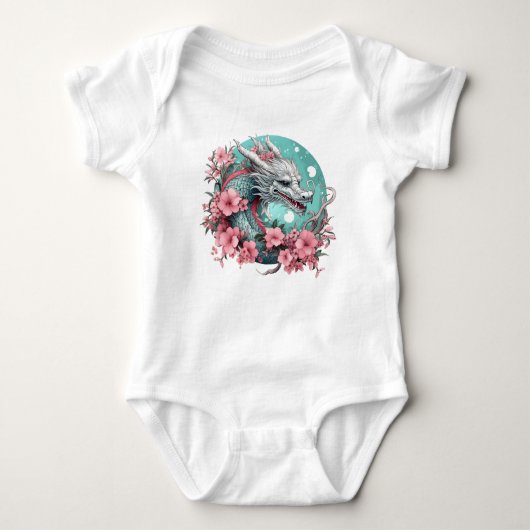 Sakura Dragon Baby Strampler (Vorderseite)