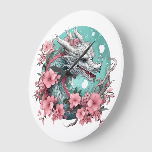 Sakura Dragon Große Wanduhr (Winkel)