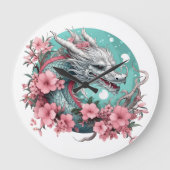 Sakura Dragon Große Wanduhr (Vorderseite)