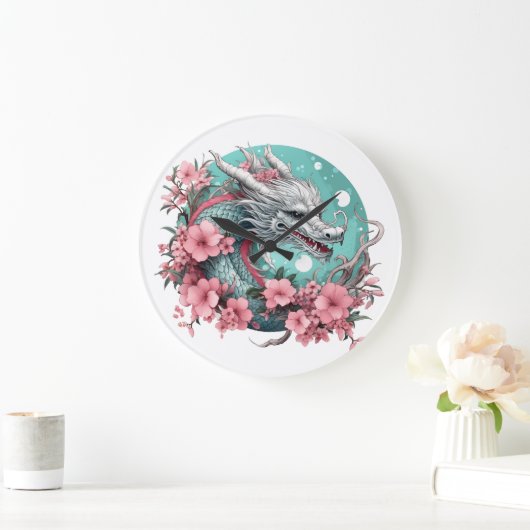 Sakura Dragon Große Wanduhr (Zuhause)