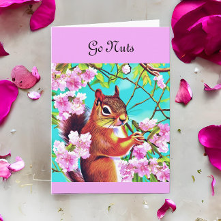 Sakura Eichhörnchen im Kirchenbaum Go Nuts Birthda Karte