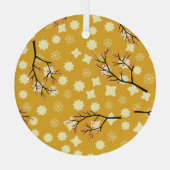 Sakura Elegance: Chinesisches Blumenmuster. Ornament Aus Glas (Rückseite)