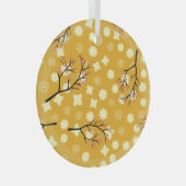 Sakura Elegance: Chinesisches Blumenmuster. Ornament Aus Glas (Vorderseite Rechts)