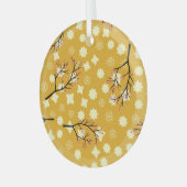 Sakura Elegance: Chinesisches Blumenmuster. Ornament Aus Glas (Vorderseite links)