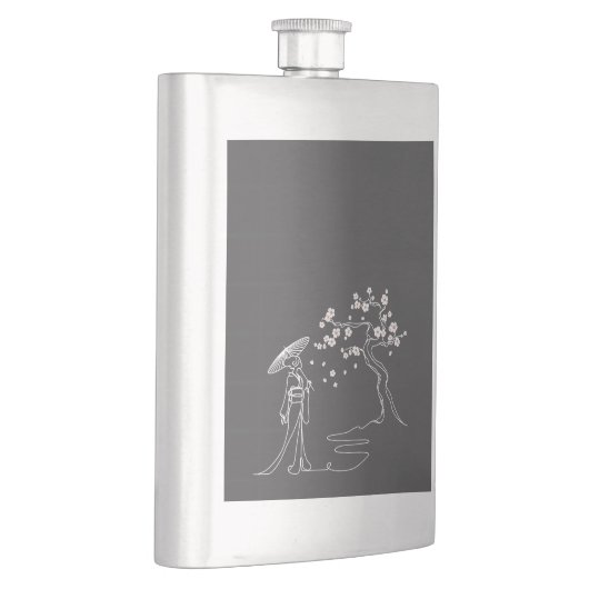Sakura Elegance: Kimono Klassische Flasche Flachmann (Rechts)