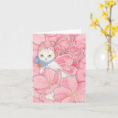 Sakura Fairy Cat notecard Karte (Gelbe Blume)