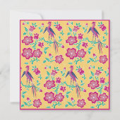 Sakura Floral Batik Chinesisch Neujahr Einladung (Rückseite)