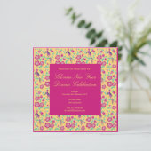 Sakura Floral Batik Chinesisch Neujahr Einladung (Stehend Vorderseite)