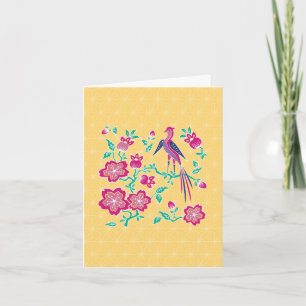 Sakura floral Batik Note Card 2 Karte