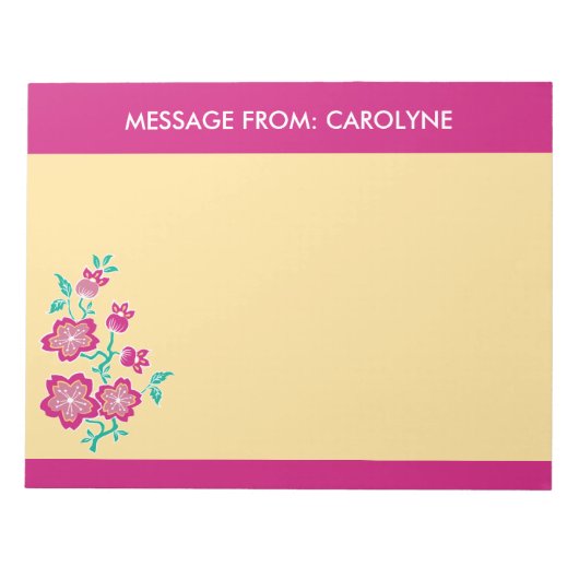 Sakura Floral Batik Notepad Notizblock (Vorderseite)