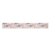 Sakura Floral Navy Waves Satinband (Vorderseite)