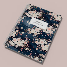 Sakura Floral Wavy Lines Monogram