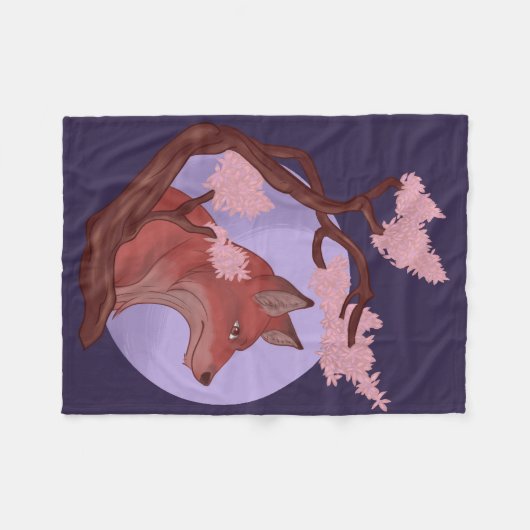 Sakura Fox Fleecedecke (Vorderseite (Horizontal))