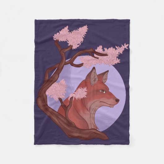 Sakura Fox Fleecedecke (Vorderseite)