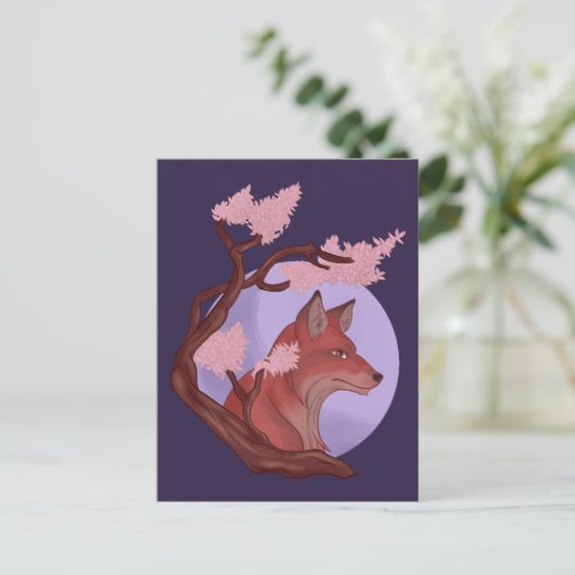 Sakura Fox Postkarte (Stehend Vorderseite)