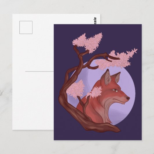 Sakura Fox Postkarte (Vorne/Hinten)
