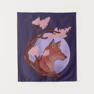 Sakura Fox Wandteppich