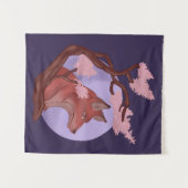 Sakura Fox Wandteppich (Vorderseite (Horizontal))