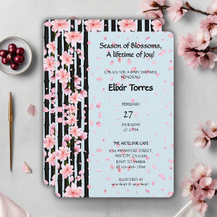 Sakura-Frühlings-Kirschblüten-Baby-Party Einladung