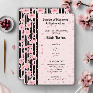 Sakura-Frühlings-Kirschblüten-Baby-Party Einladung