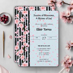 Sakura-Frühlings-Kirschblüten-Baby-Party Einladung