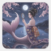 Sakura Gaze Quadratischer Aufkleber (Vorderseite)