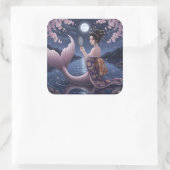 Sakura Gaze Quadratischer Aufkleber (Tasche)